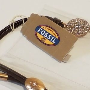 Leather and Glitz Bracelet by FOSSIL